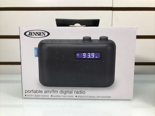 JENSEN SR-50 Portable AM/FM Digital Radio w/ Aux Input Jacks, LCD Display image 0