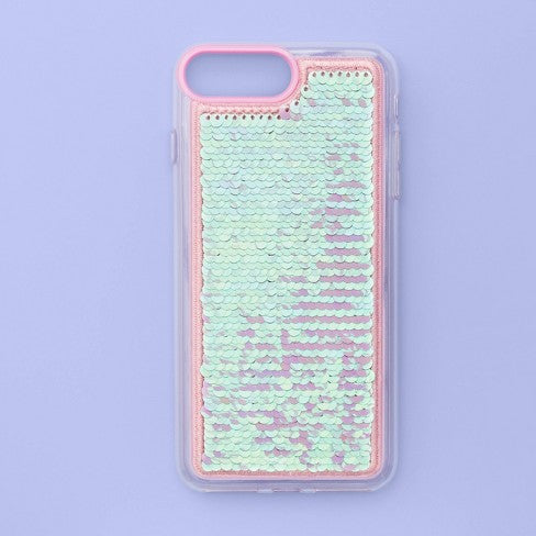 Apple iPhone 8 Plus/7 Plus/6s Plus/6 Plus Flip Sequin Case - More Than Magic - Pink/Gold image 0