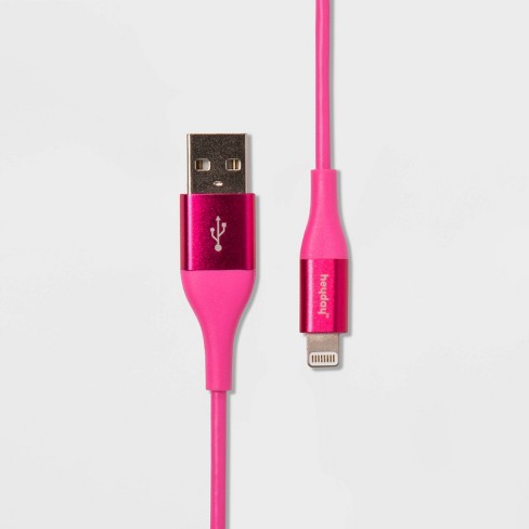 heyday 4' Lightning to USB-A Round Cable - Pink image 0
