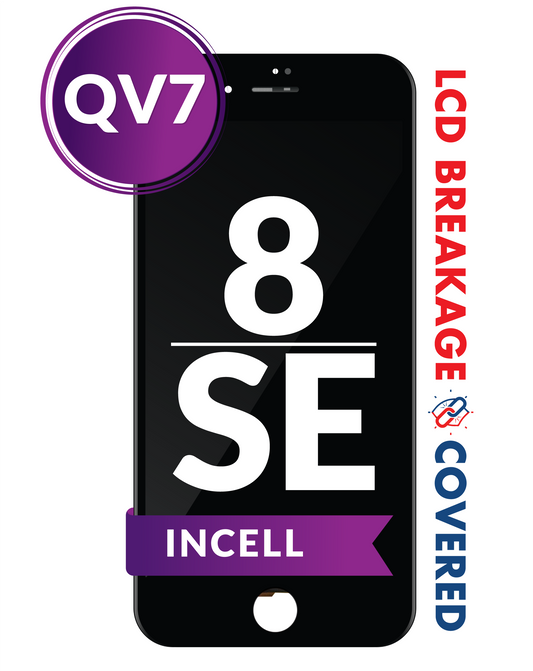 Iphone SE (2020) / 8 INCELL Display Assembly w/Steel Plate (QV7) (BLACK) (Exclusive LCD Breakage Warranty) image 0