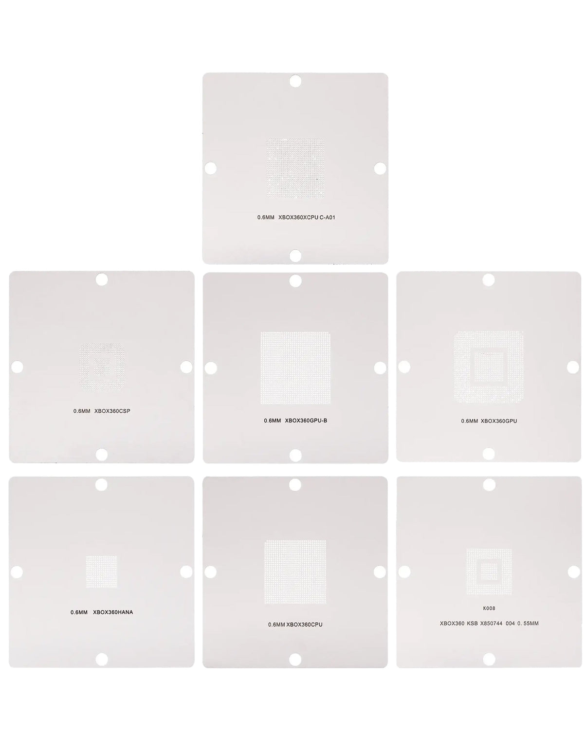 BGA Reballing Stencils For Xbox 360 (7 Piece Set)