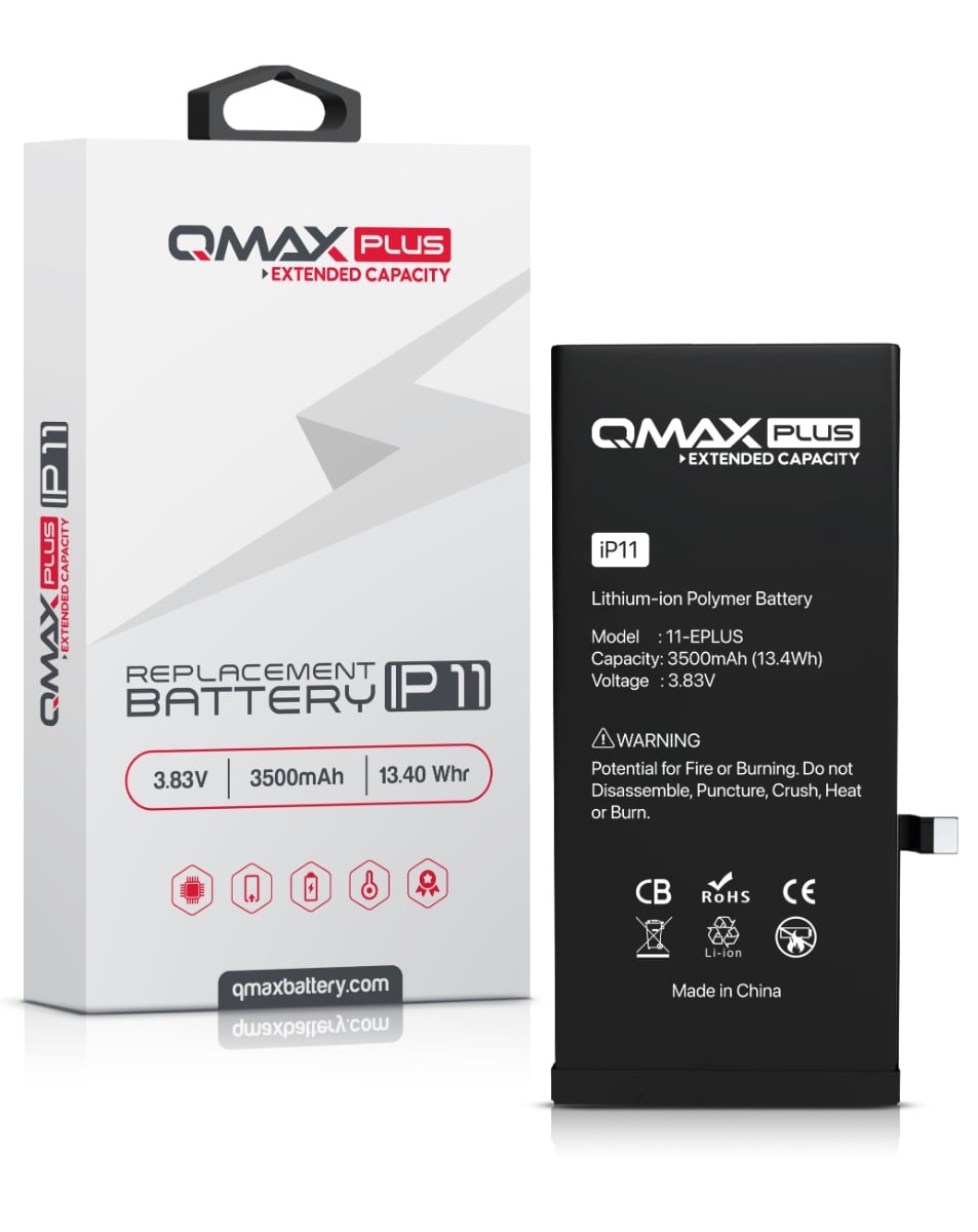 QMAX Plus Extended Capacity Replacement Battery for iPhone 11 (3500 mAh) (Only Ground Shipping)