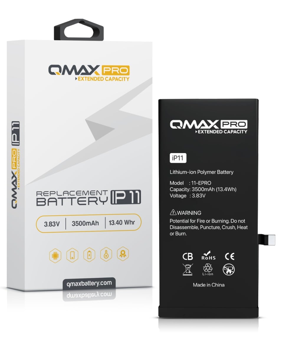 QMAX Pro Extended Capacity Replacement Battery for iPhone 11 (3500 mAh) (Only Ground Shipping)