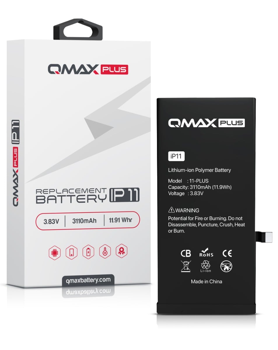 QMAX Plus Replacement Battery for iPhone 11 (3110 mAh) (Only Ground Shipping)