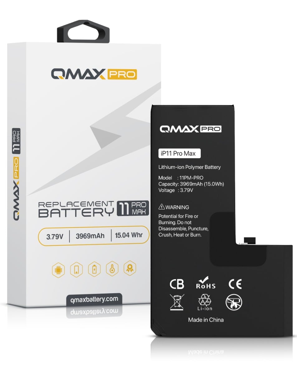 QMAX Pro Replacement Battery for iPhone 11 Pro Max (3969 mAh) (Only Ground Shipping)