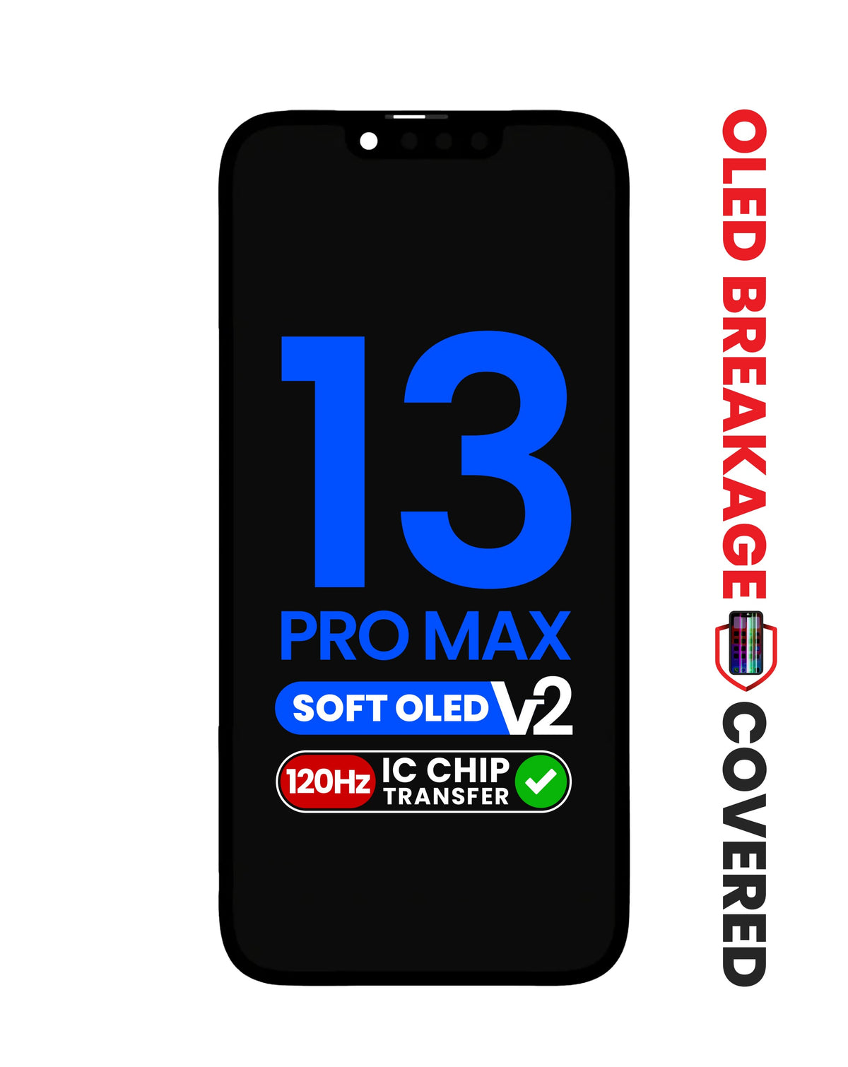 OLED Assembly for iPhone 13 Pro Max (Aftermarket Soft / QV8 / 120HZ) (IC Transfer Eligible) (Exclusive OLED Breakage Warranty)