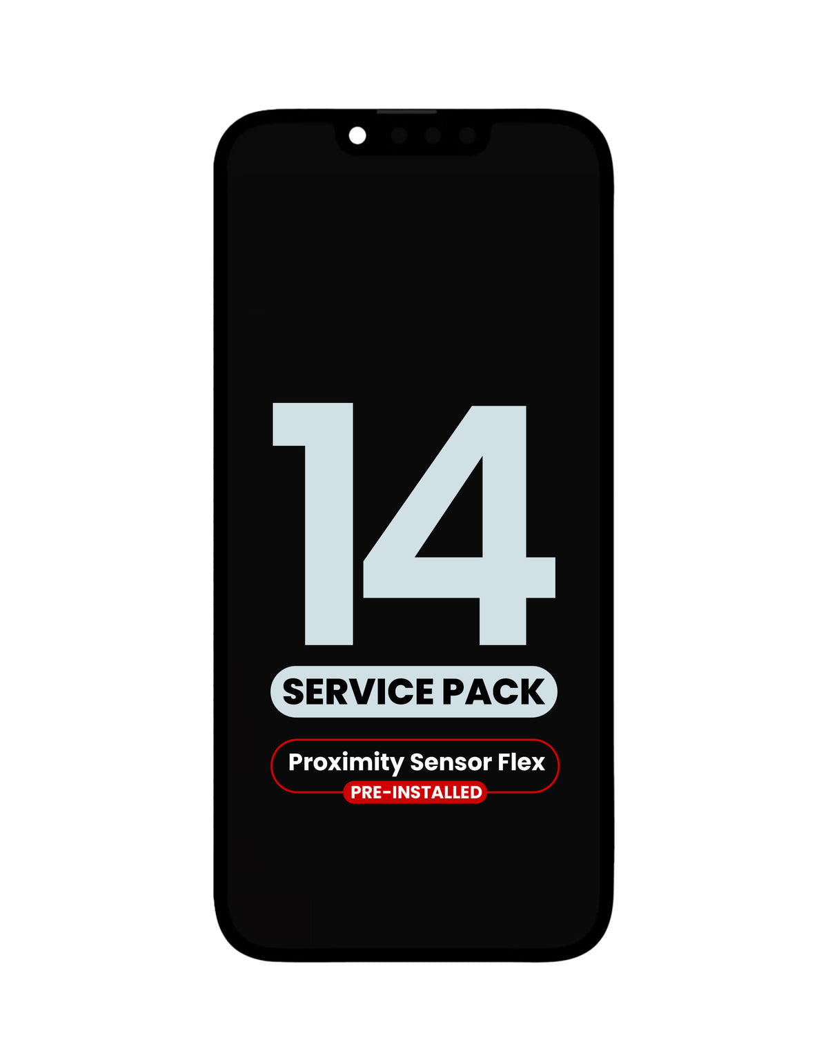 OLED Assembly with Proximity Sensor Flex Pre-Installed for iPhone 14 (Service Pack)