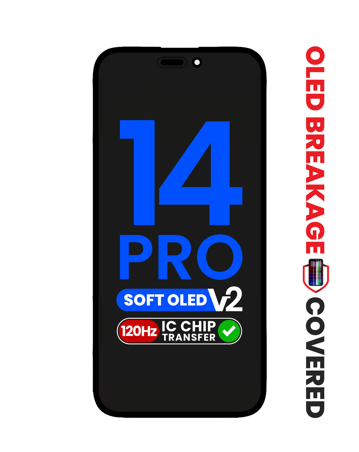 OLED Assembly for iPhone 14 Pro (Aftermarket Soft / QV8 / 120HZ) (IC Transfer Eligible) (Exclusive OLED Breakage Warranty)