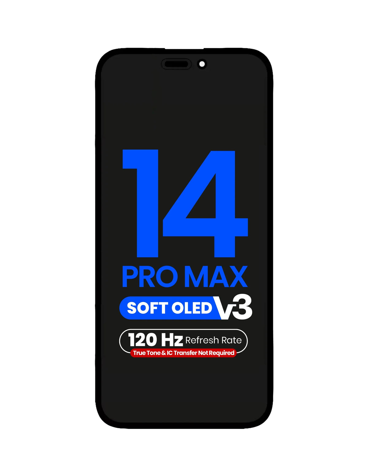 OLED Assembly for iPhone 14 Pro Max (True Tone Programming and IC Transfer NOT REQUIRED) (Aftermarket QV8 V3 / Soft / 120HZ)