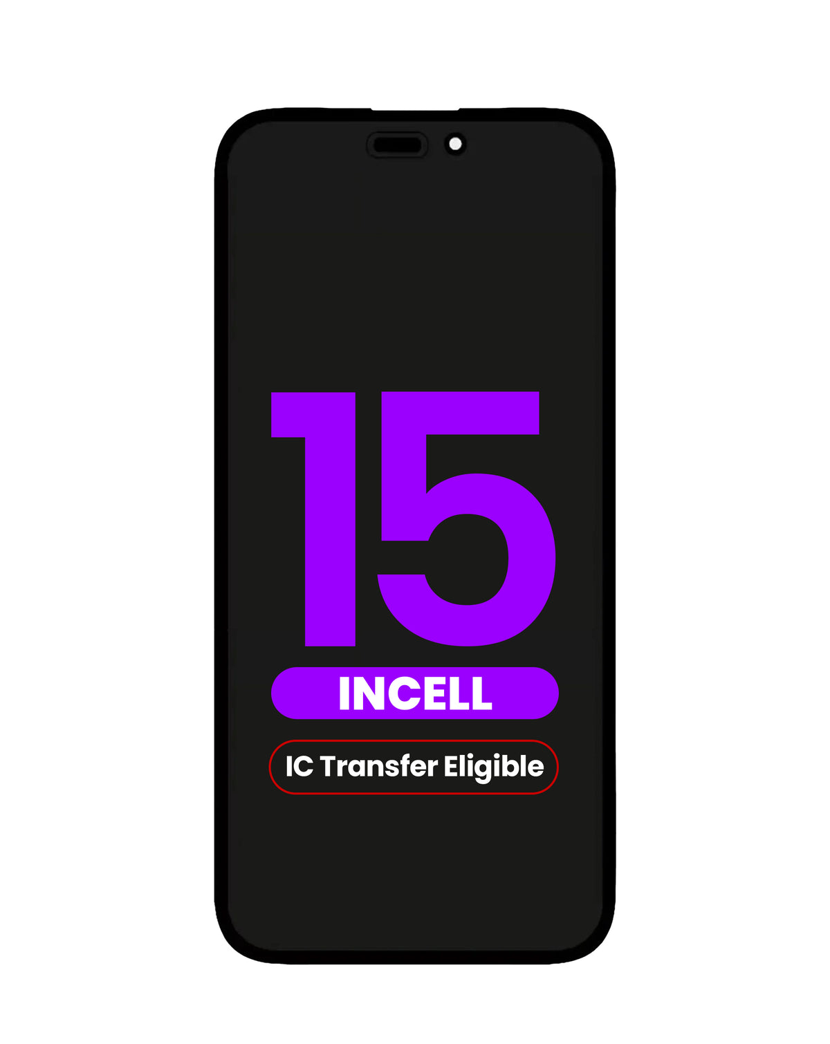 LCD Assembly for iPhone 15 (Aftermarket Incell / QV7) (IC Transfer Eligible)