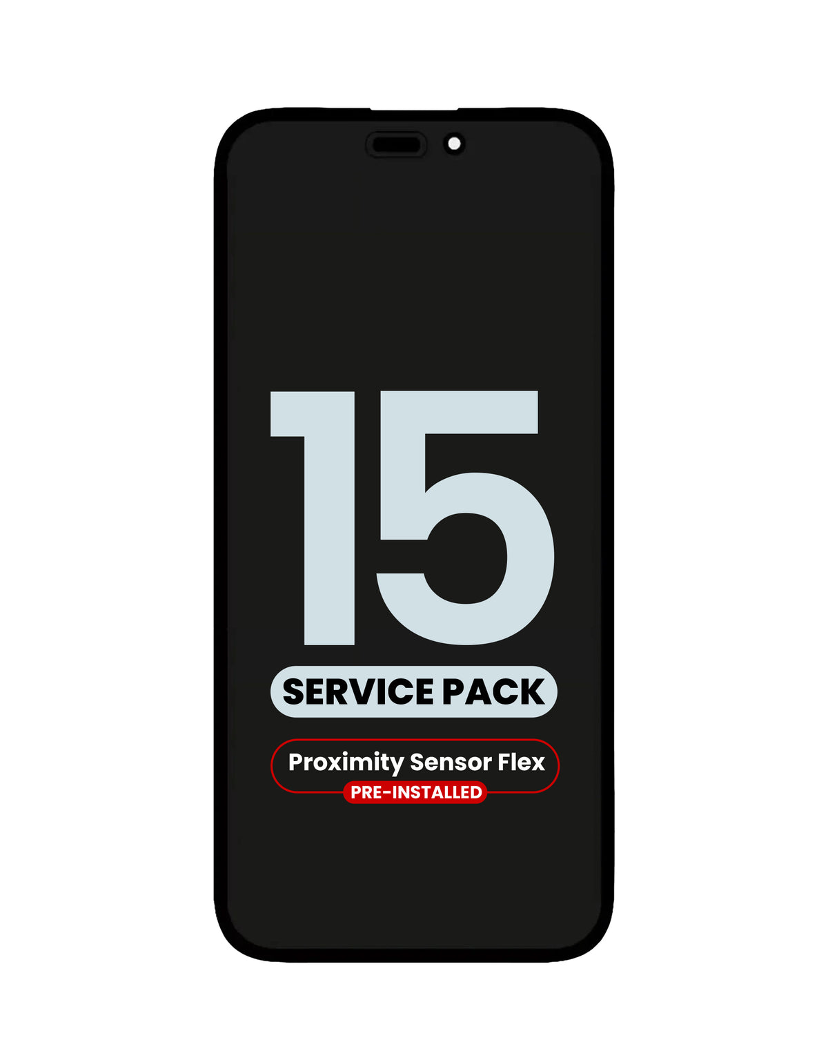 OLED Assembly with Proximity Sensor Flex Pre-Installed for iPhone 15 (Service Pack)