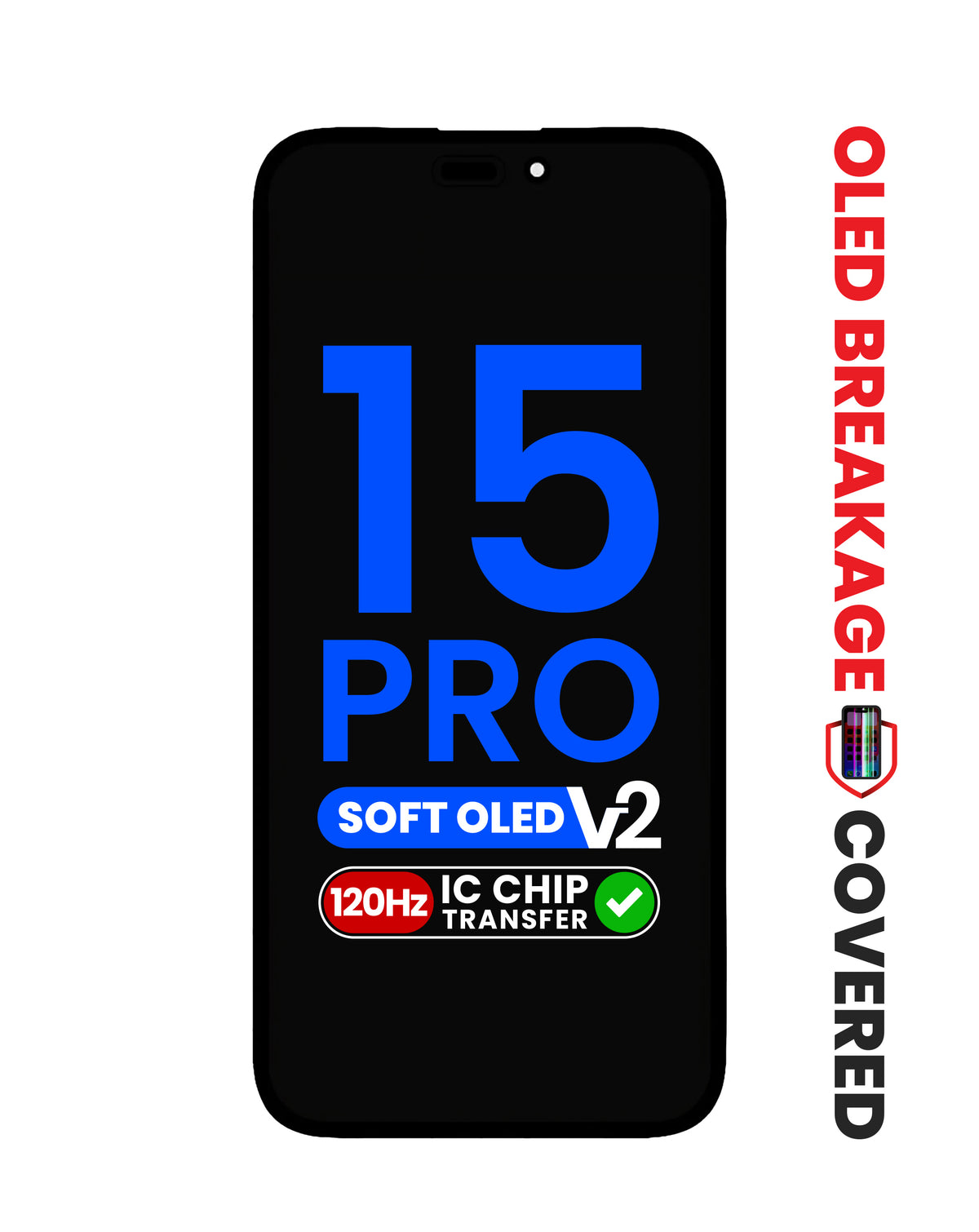 OLED Assembly for iPhone 15 Pro (Aftermarket Soft / QV8 / 120HZ) (IC Transfer Eligible) (Exclusive OLED Breakage Warranty)