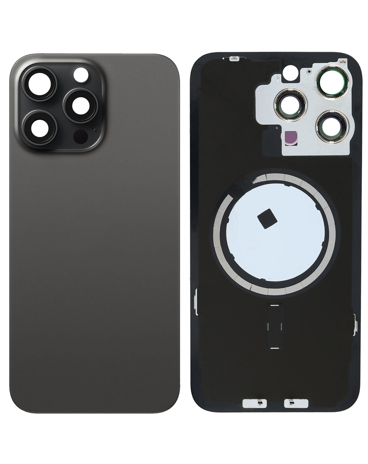 Back Glass with MagSafe Magnet for iPhone 15 Pro Max (NO LOGO) (BLACK TITANIUM)