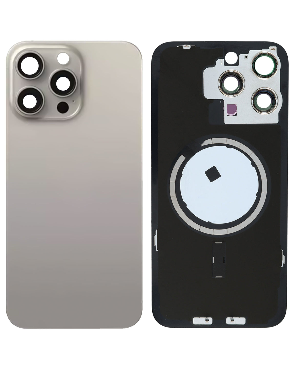 Back Glass with MagSafe Magnet for iPhone 15 Pro Max (NO LOGO) (NATURAL TITANIUM)