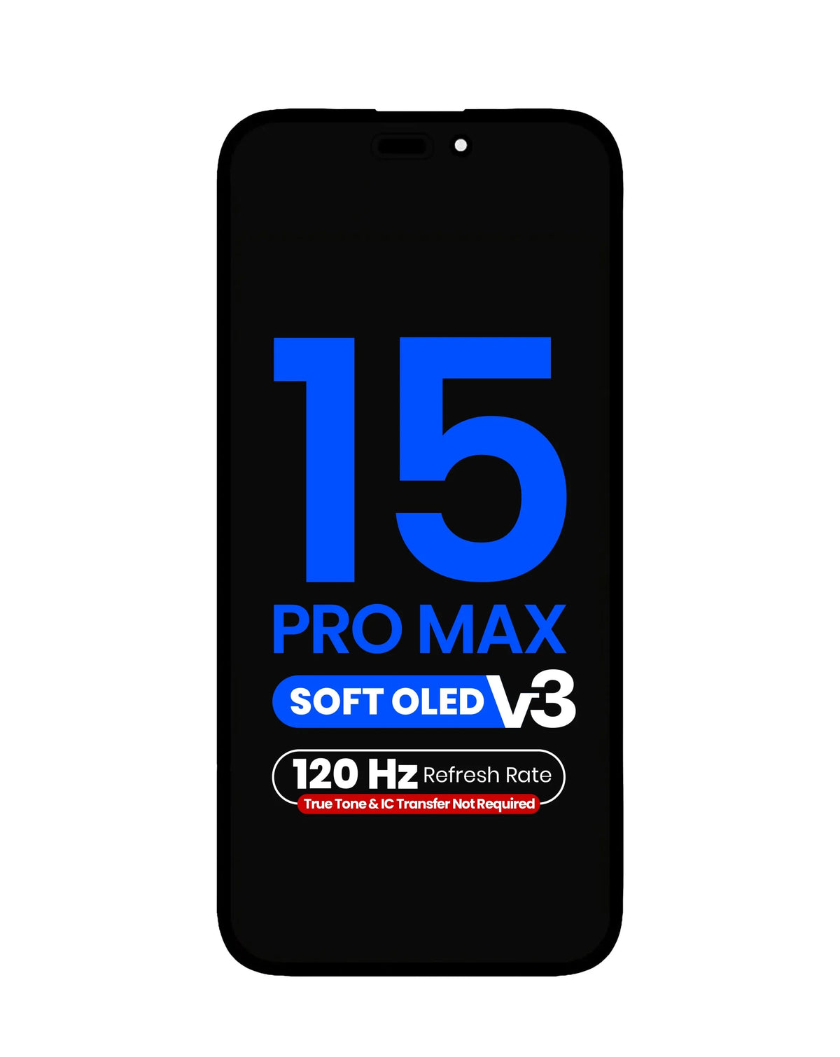 OLED Assembly for iPhone 15 Pro Max (True Tone Programming and IC Transfer NOT REQUIRED) (Aftermarket QV8 V3 / Soft / 120HZ)