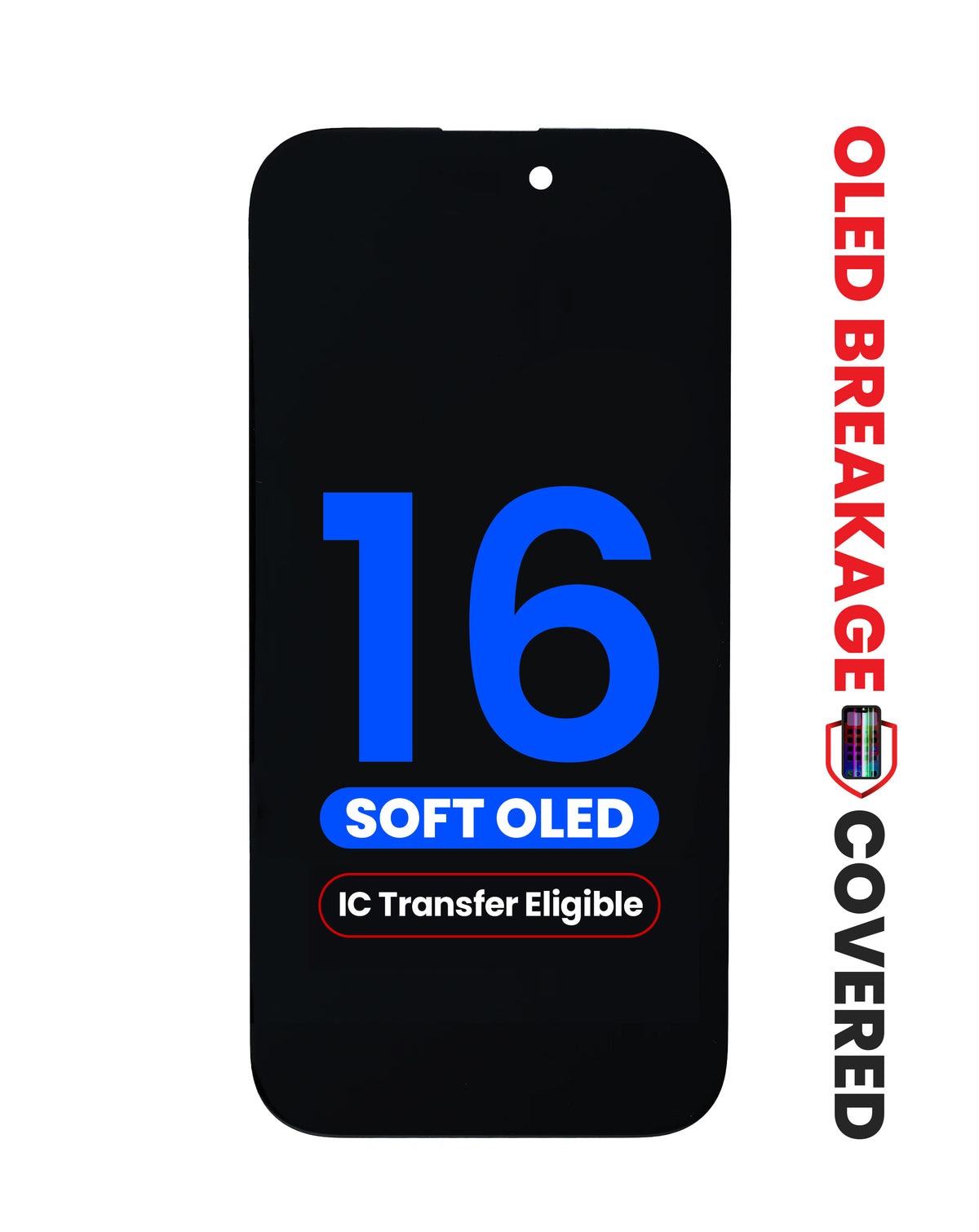OLED Assembly for iPhone 16 (Aftermarket Soft / QV8) (IC Transfer Eligible) (Exclusive OLED Breakage Warranty)