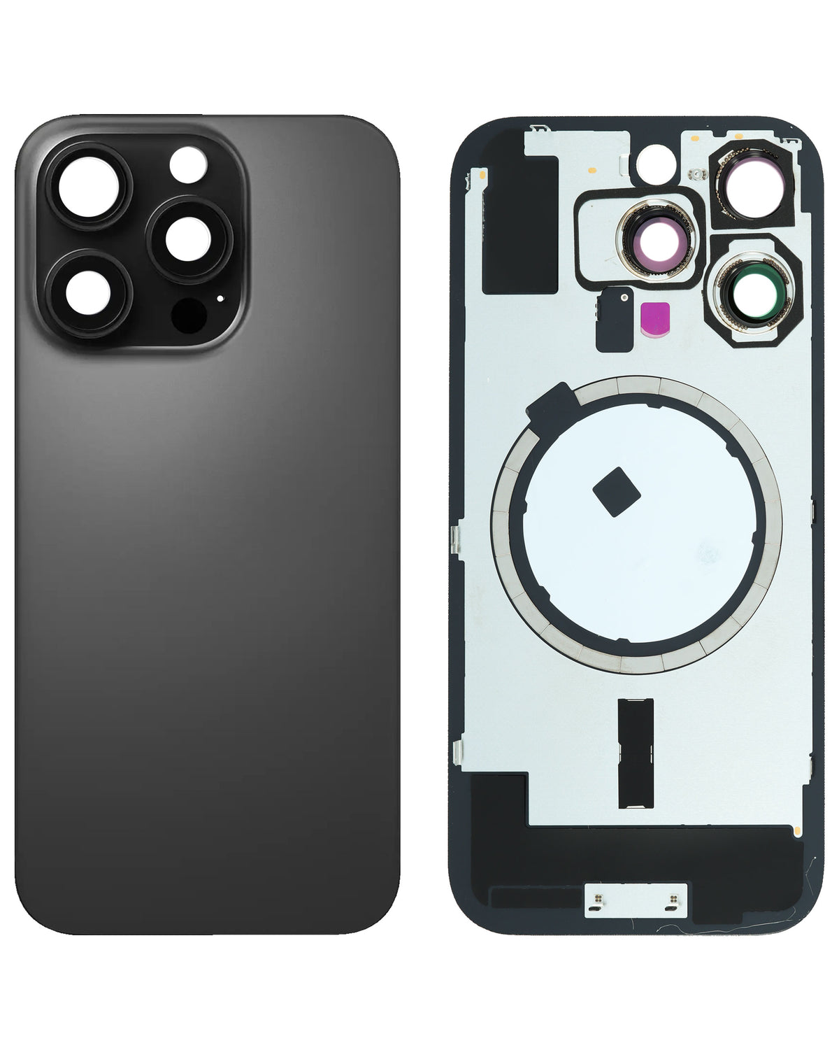 Back Glass with MagSafe Magnet for iPhone 16 Pro (NO LOGO) (BLACK TITANIUM)