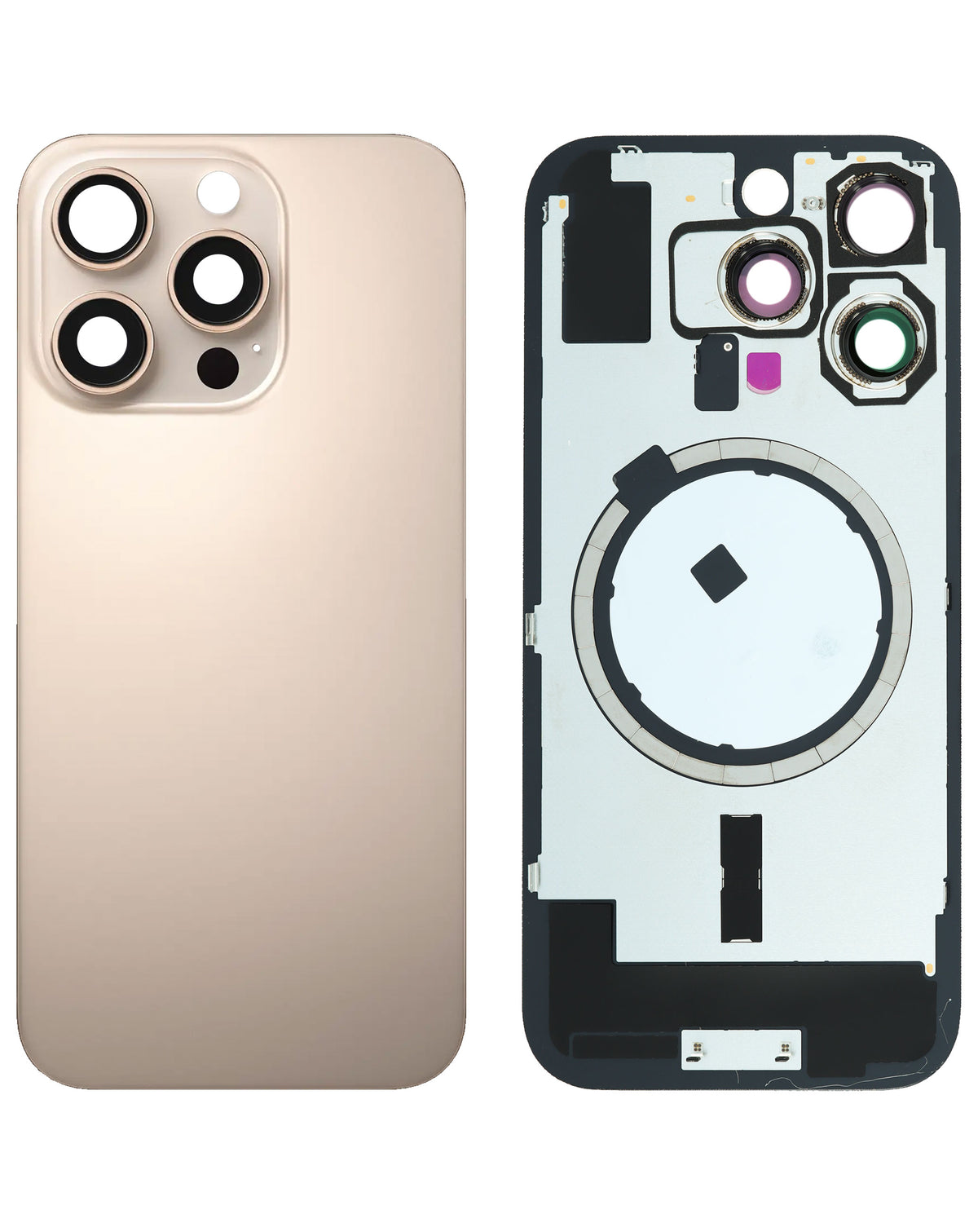 Back Glass with MagSafe Magnet for iPhone 16 Pro (NO LOGO) (DESERT TITANIUM)