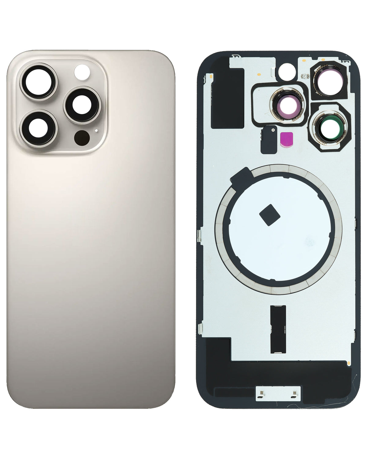 Back Glass with MagSafe Magnet for iPhone 16 Pro (NO LOGO) (NATURAL TITANIUM)