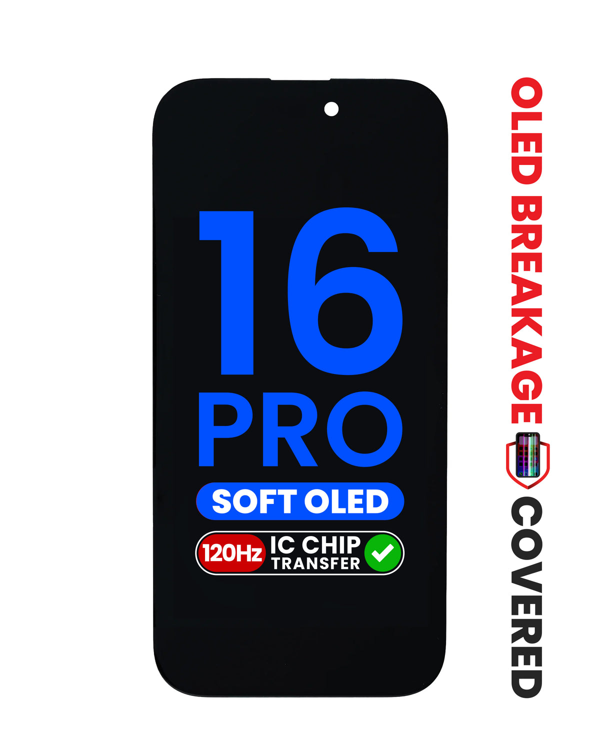 OLED Assembly for iPhone 16 Pro (Aftermarket Soft / QV8 / 120HZ) (IC Transfer Eligible) (Exclusive OLED Breakage Warranty)
