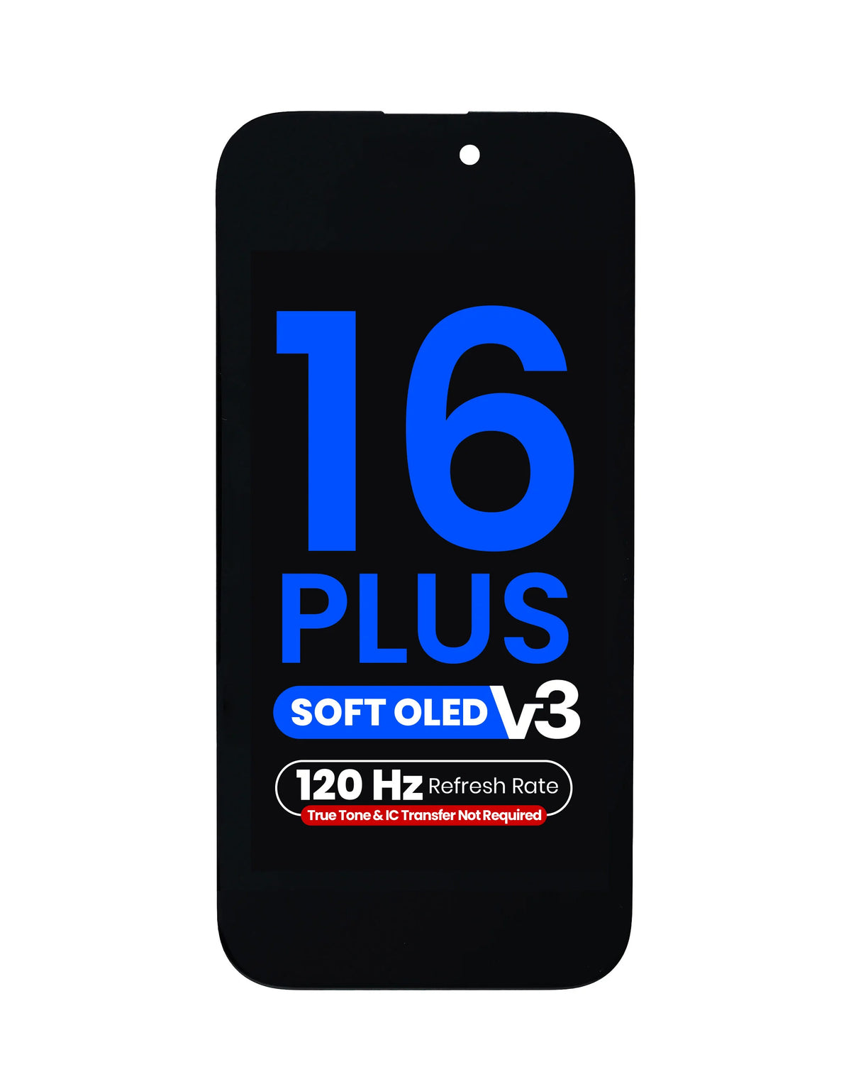 OLED Assembly for iPhone 16 Plus (True Tone Programming and IC Transfer NOT REQUIRED) (Aftermarket QV8 V3 / Soft / 120HZ)