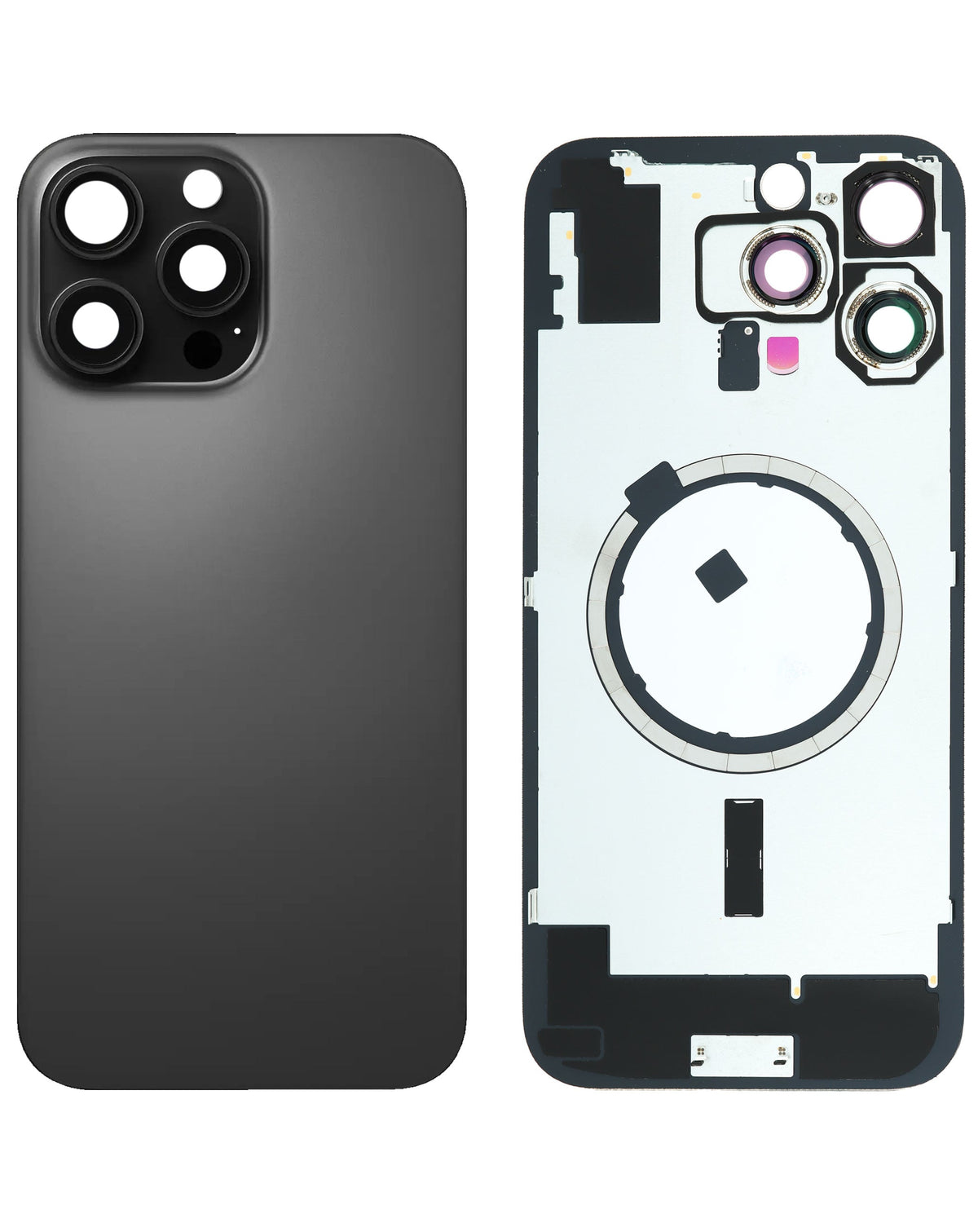 Back Glass with MagSafe Magnet for iPhone 16 Pro Max (NO LOGO) (BLACK TITANIUM)