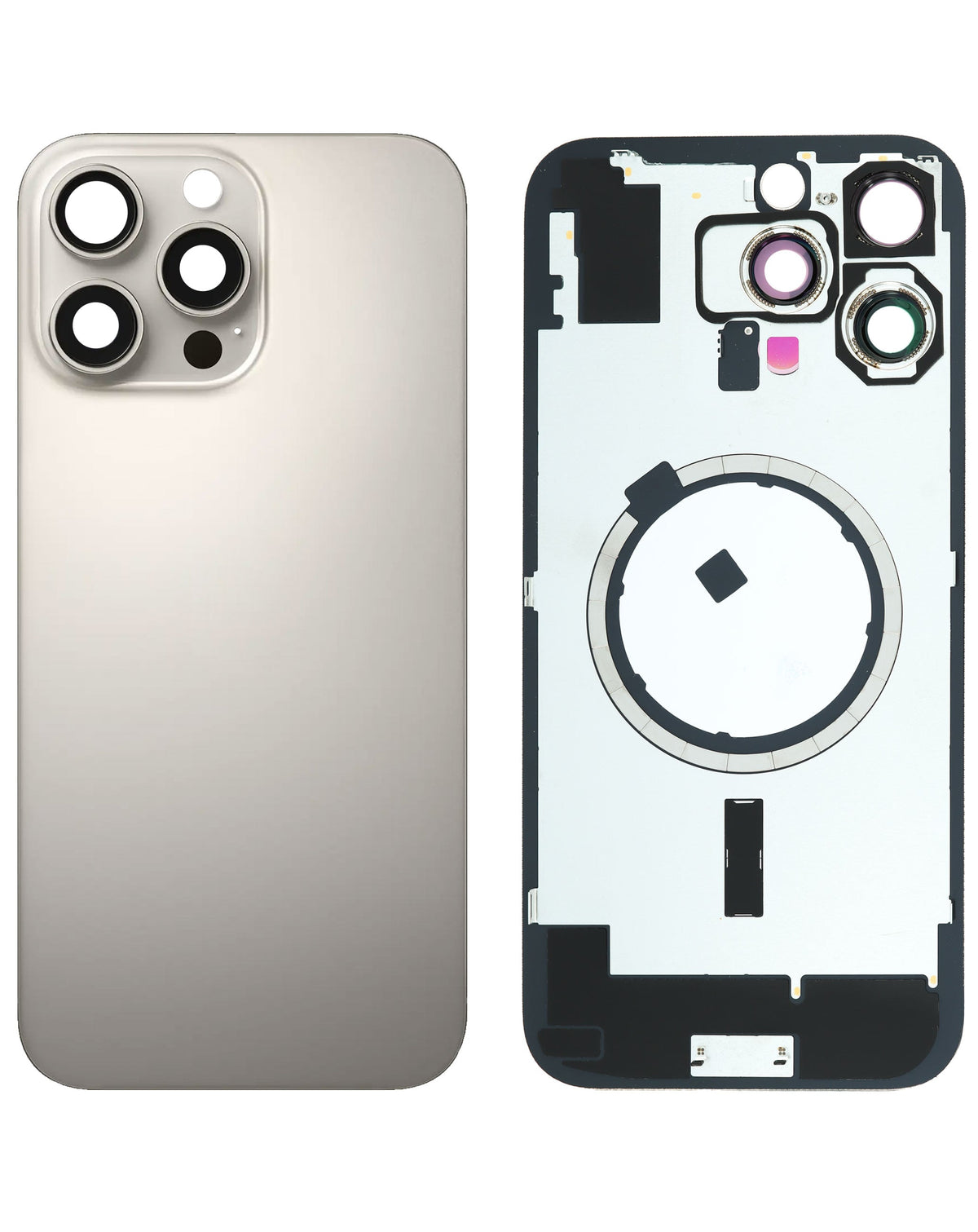 Back Glass with MagSafe Magnet for iPhone 16 Pro Max (NO LOGO) (NATURAL TITANIUM)