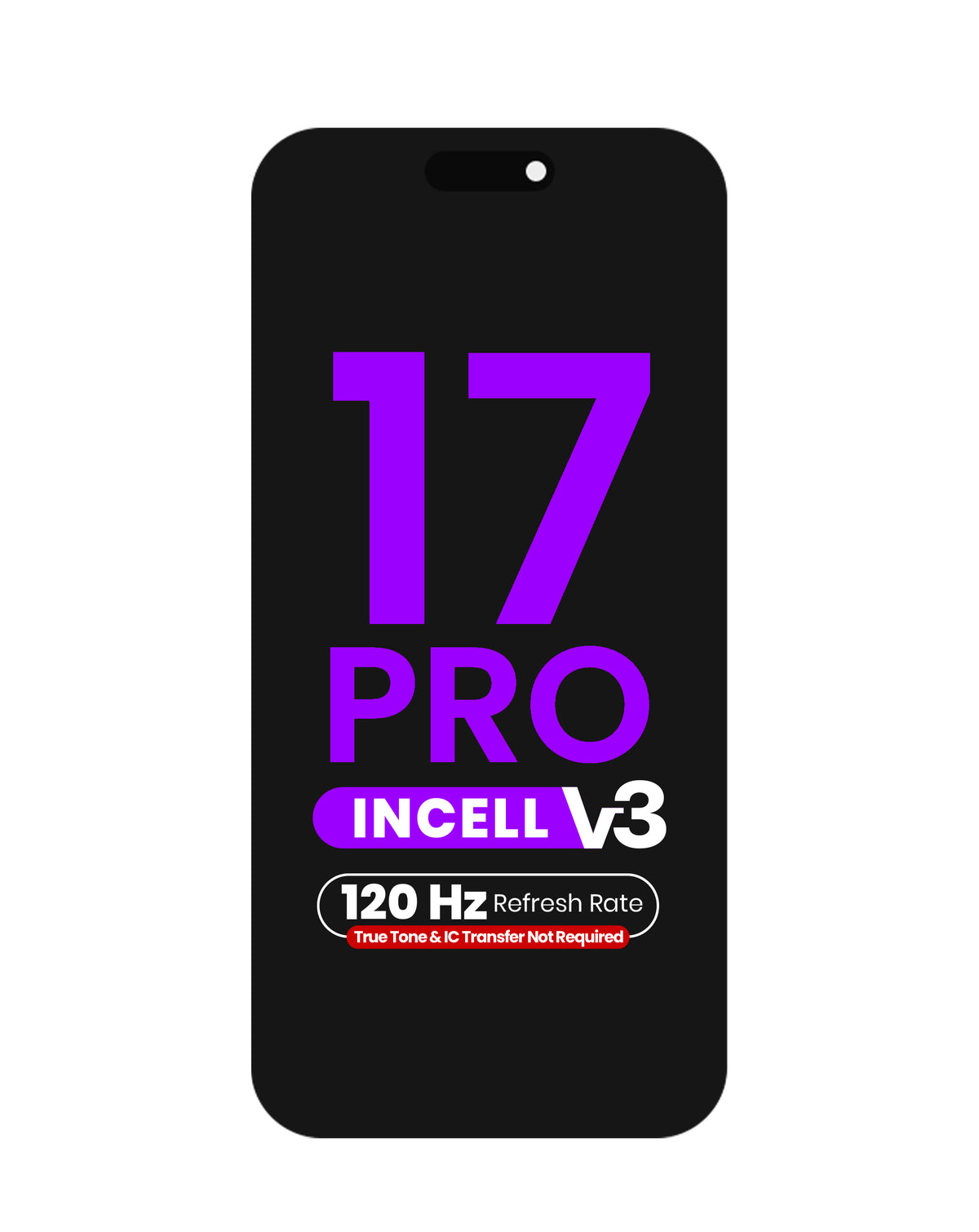 LCD Assembly for iPhone 17 Pro (True Tone Programming and IC Transfer NOT REQUIRED) (Aftermarket Incell / QV7 V3 / 120HZ)