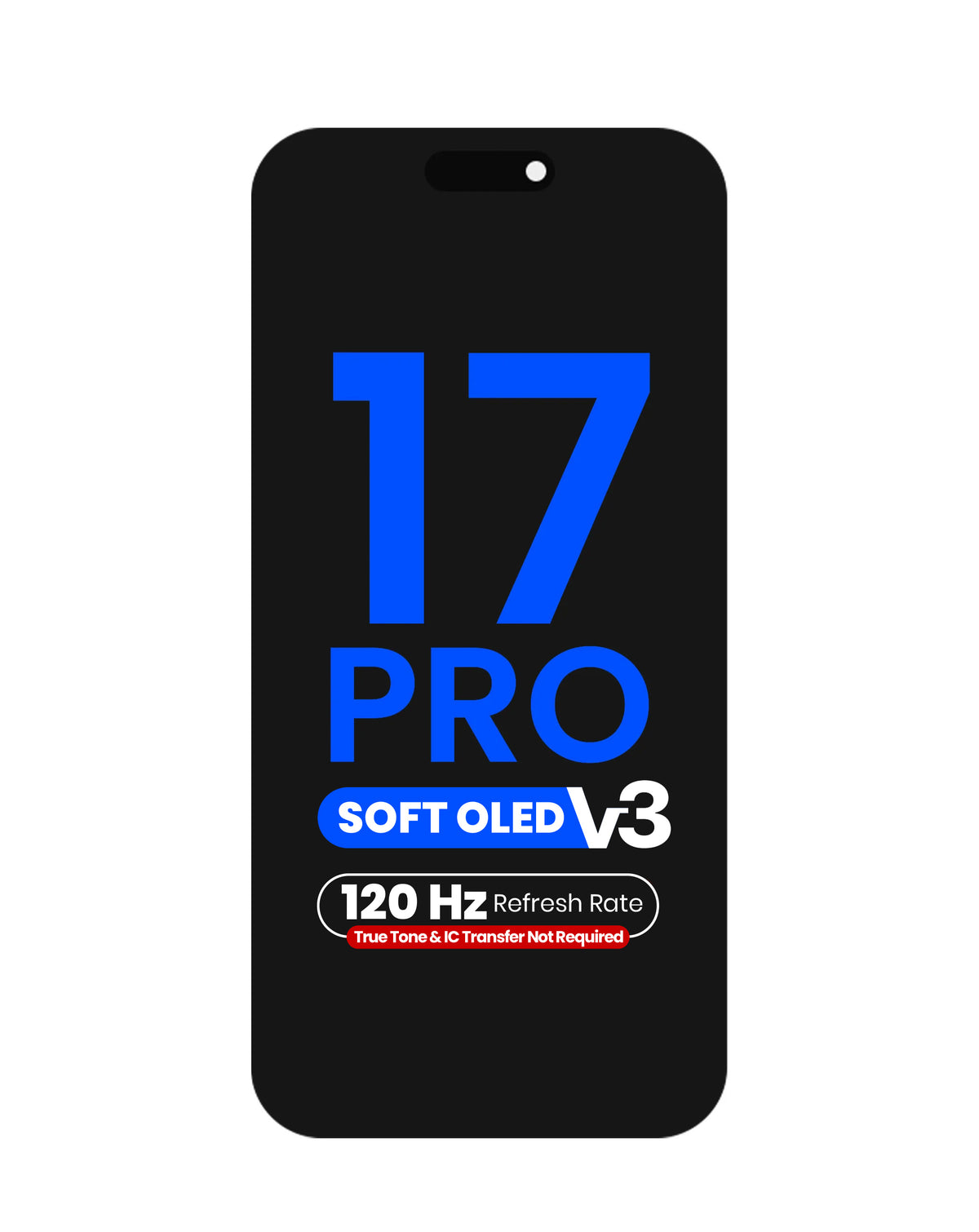 OLED Assembly for iPhone 17 Pro (True Tone Programming and IC Transfer NOT REQUIRED) (Aftermarket QV8 V3 / Soft / 120HZ)