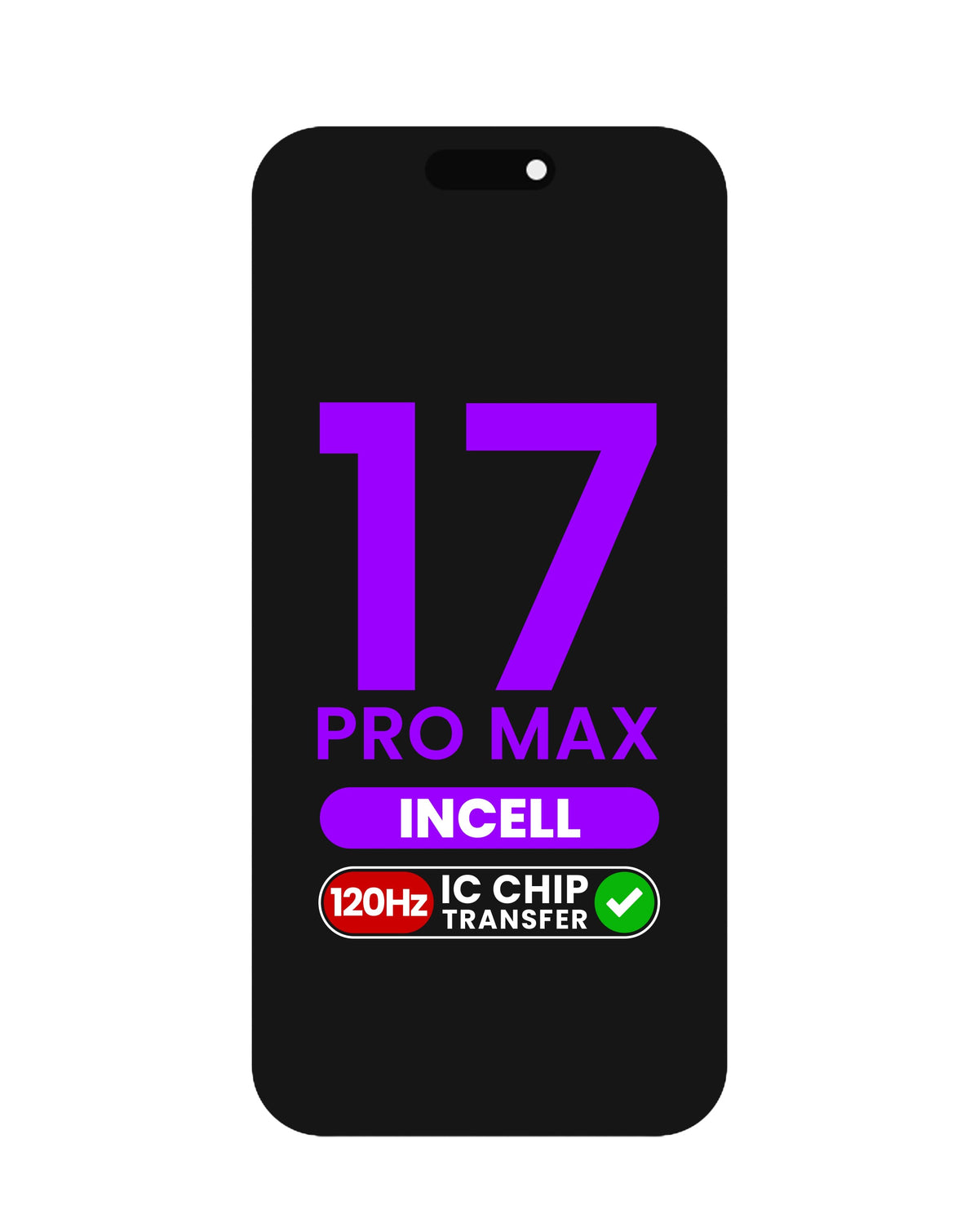 LCD Assembly for iPhone 17 Pro Max (Aftermarket Incell / QV7 / 120HZ) (IC Transfer Eligible)