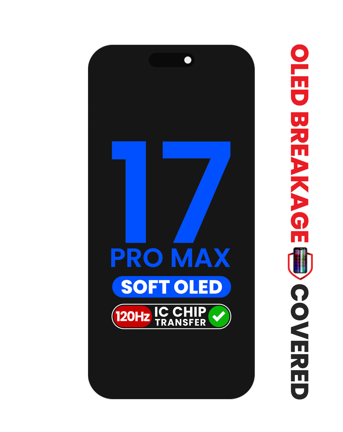 OLED Assembly for iPhone 17 Pro Max (Aftermarket Soft / QV8 / 120HZ) (Exclusive OLED Breakage Warranty) (IC Transfer Eligible)