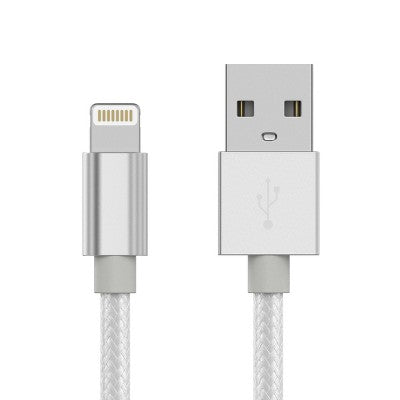 Just Wireless 6ft Braided Lightning to USB-A Cable - White image 0
