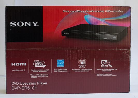 Sony DVP-SR510H Upscaling HDMI 1080p Full HD DVD Player with Remote Control image 0