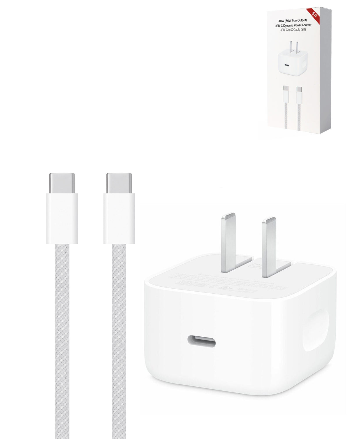 40W USB-C Dynamic Power Adapter USB C-C Cable (3ft) (Only Ground Shipping)