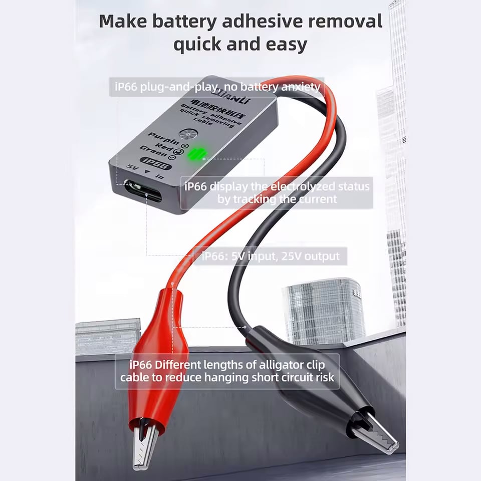QianLi iP66 Battery Adhesive Quick Removing Cable