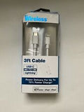 Just Wireless 3' Lightning to USB-C Power Delivery Cable - White image 0
