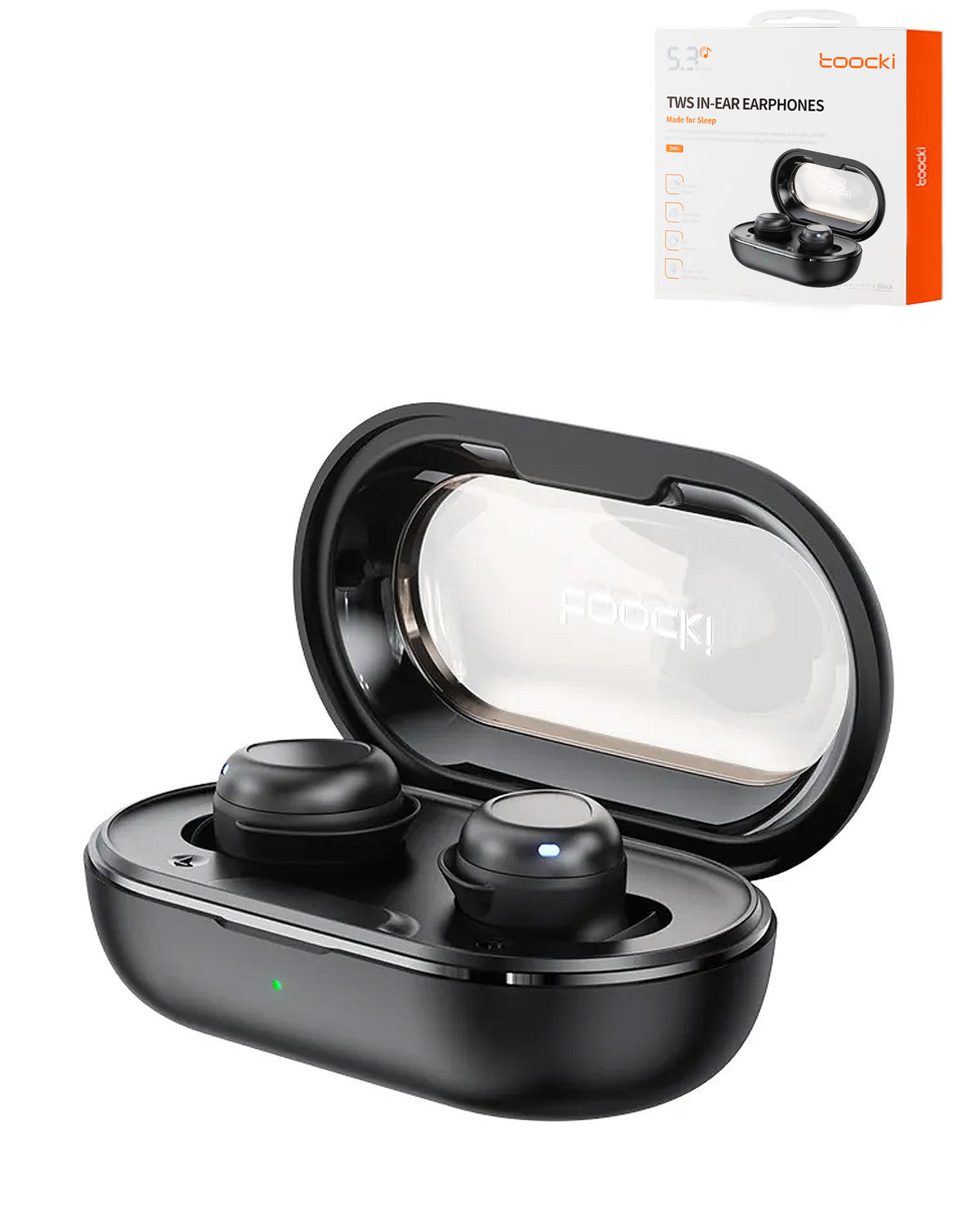 Toocki TWS Wireless In-Ear Sleep Comfort Earbuds (BLACK) (Only Ground Shipping)