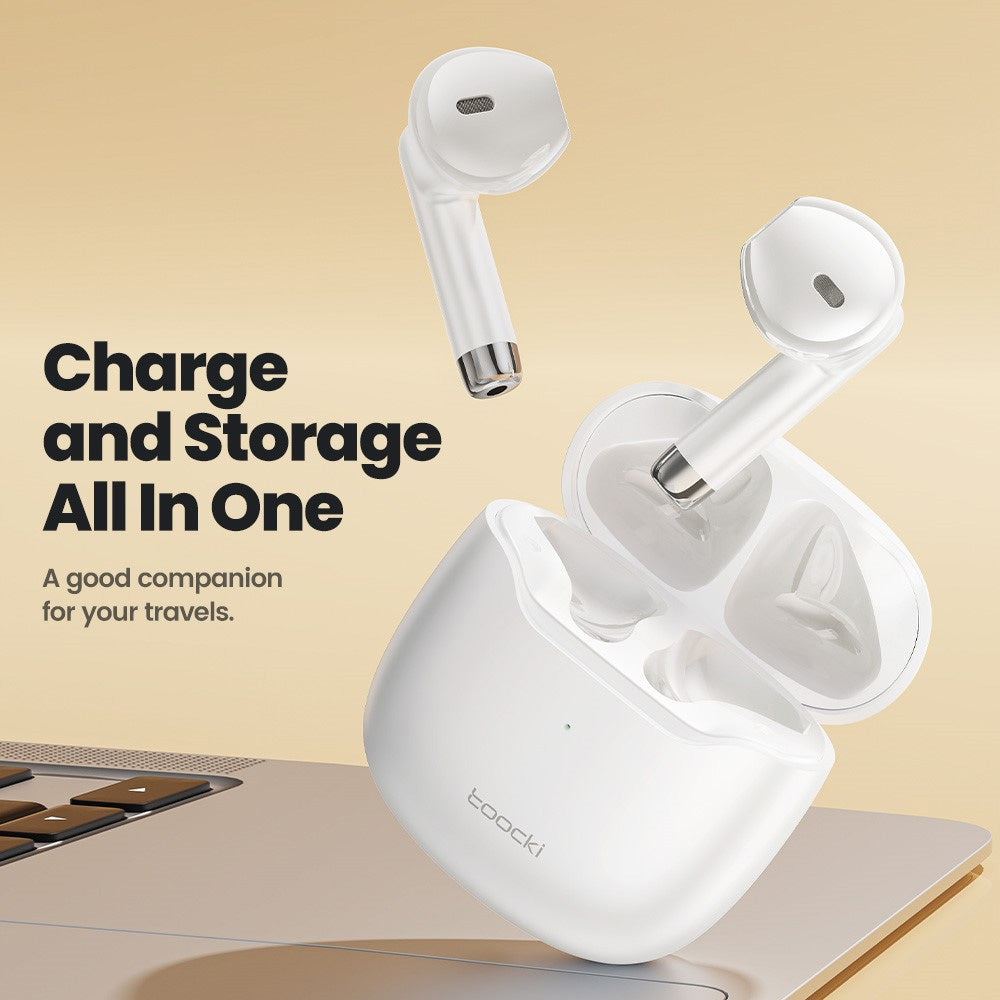 Toocki TWS Bluetooth 5.3 Wireless Earbuds (WHITE) (Only Ground Shipping)