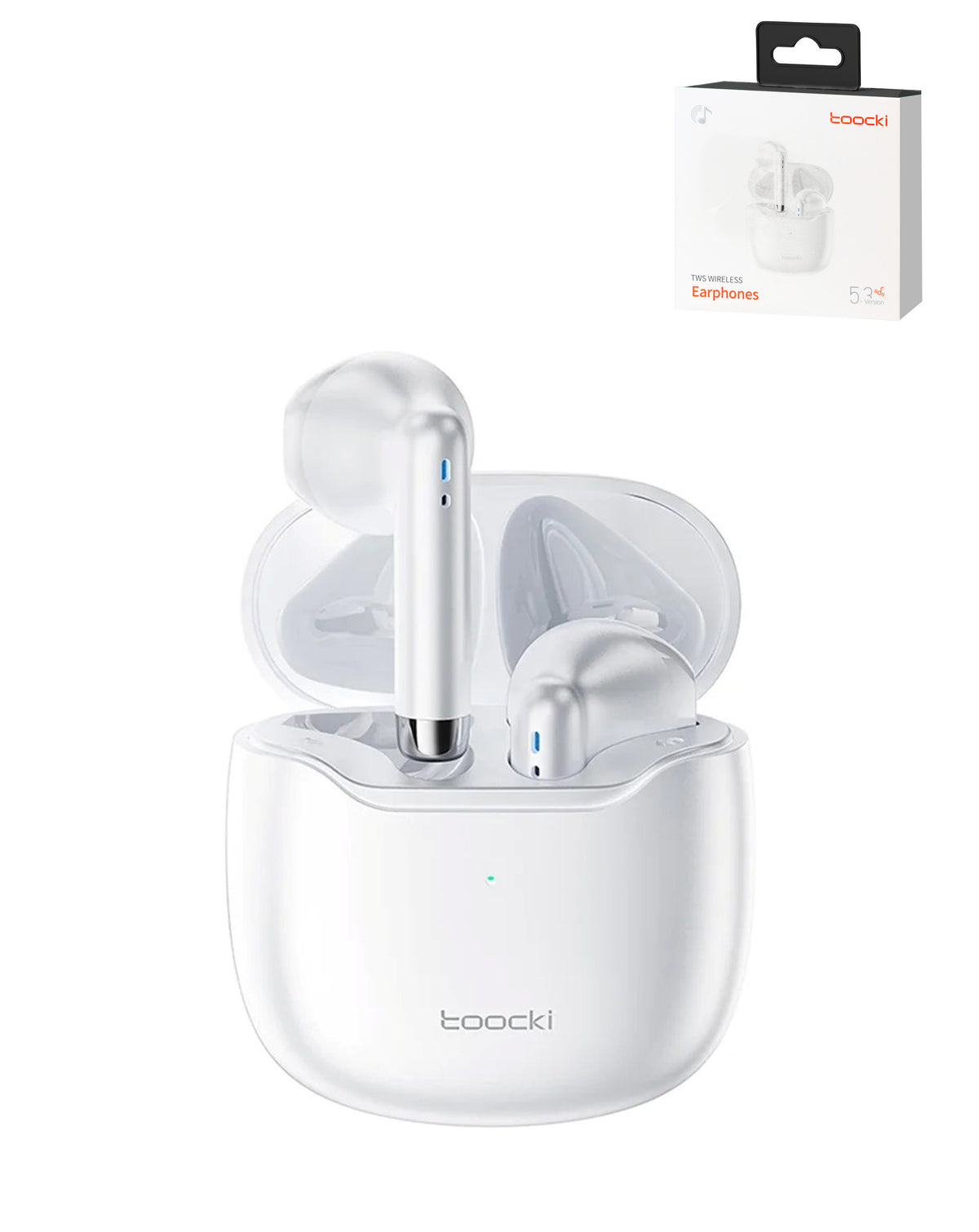 Toocki TWS Bluetooth 5.3 Wireless Earbuds (WHITE) (Only Ground Shipping)