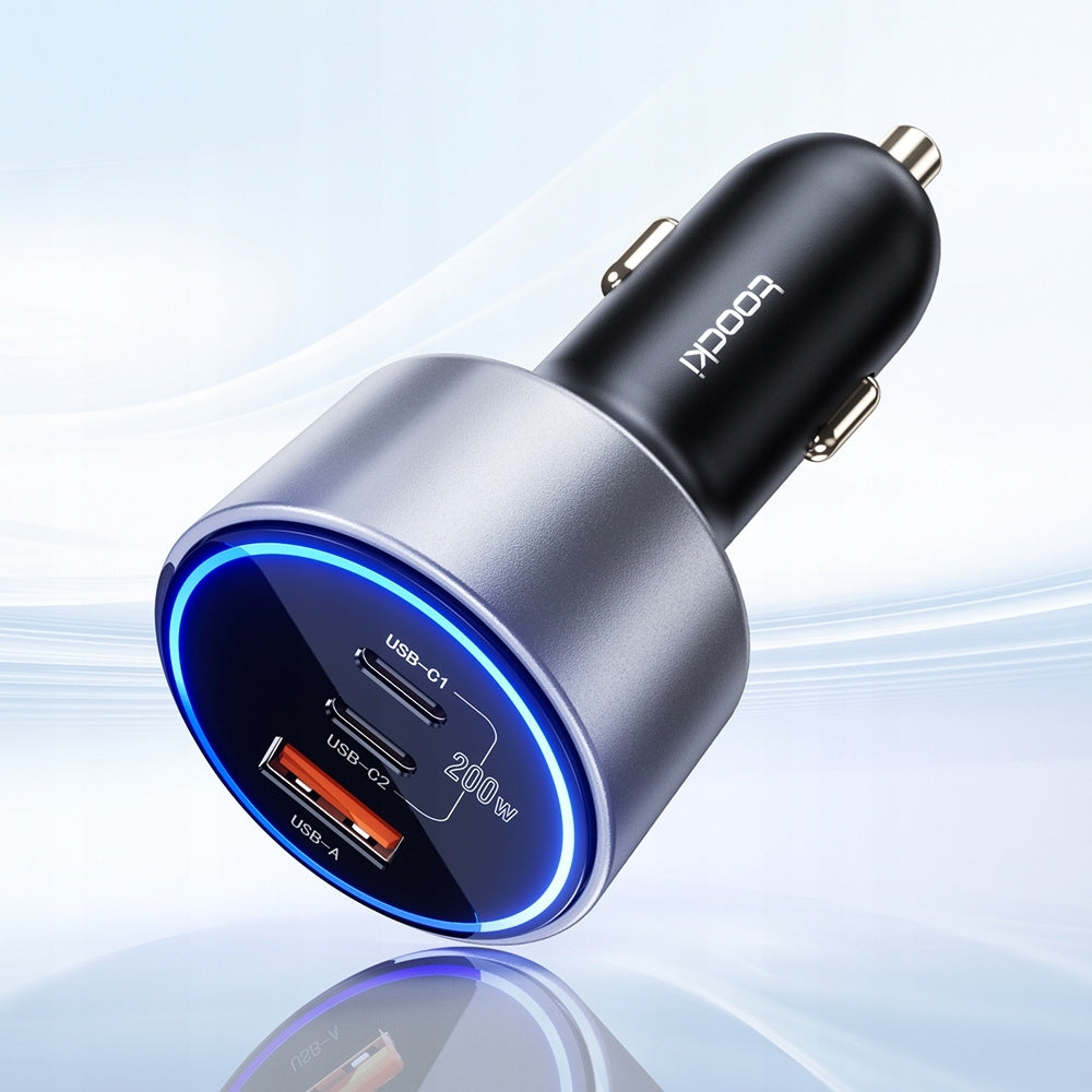 Toocki PD USB C+C+A Car Charger (BLACK) (200W) (Only Ground Shipping)