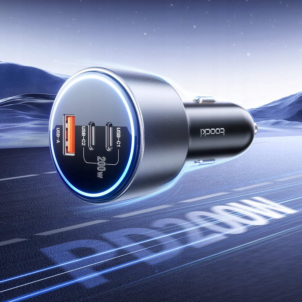 Toocki PD USB C+C+A Car Charger (BLACK) (200W) (Only Ground Shipping)