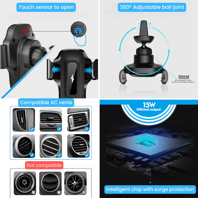 Toocki Wireless Car Charger (15W) (Only Ground Shipping)