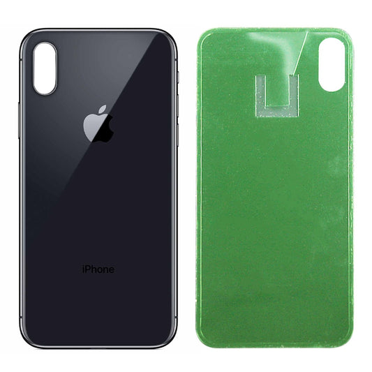 iPhone XMax BatteryCover Glass Housing Rear BackDoor Replacement part-Black image 0