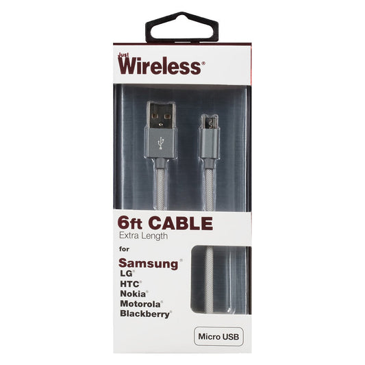 MicroUSB Cbl JW 6' Braid Slate Gry image 0