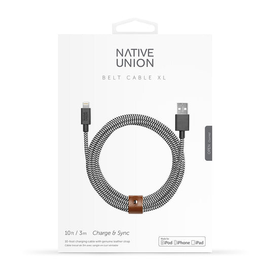 NATIVE UNION BELT CABLE 3M ZEBRA image 0