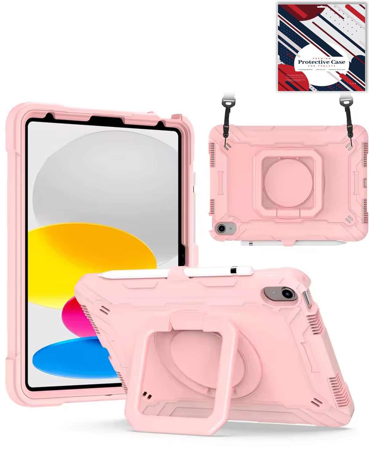 Full Body Protection Case with Square Kickstand (ROSE GOLD) for iPad Air 11 (2024 / 2025 / 2026) / Air 4 / Air 5 / Pro 11 (All Models) (Only Ground Shipping)