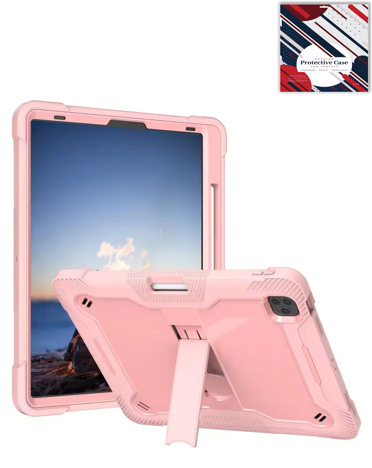 TriShield Tablet Case with Kickstand (PINK) for iPad Pro 13 (2024 / 2025) (Only Ground Shipping)