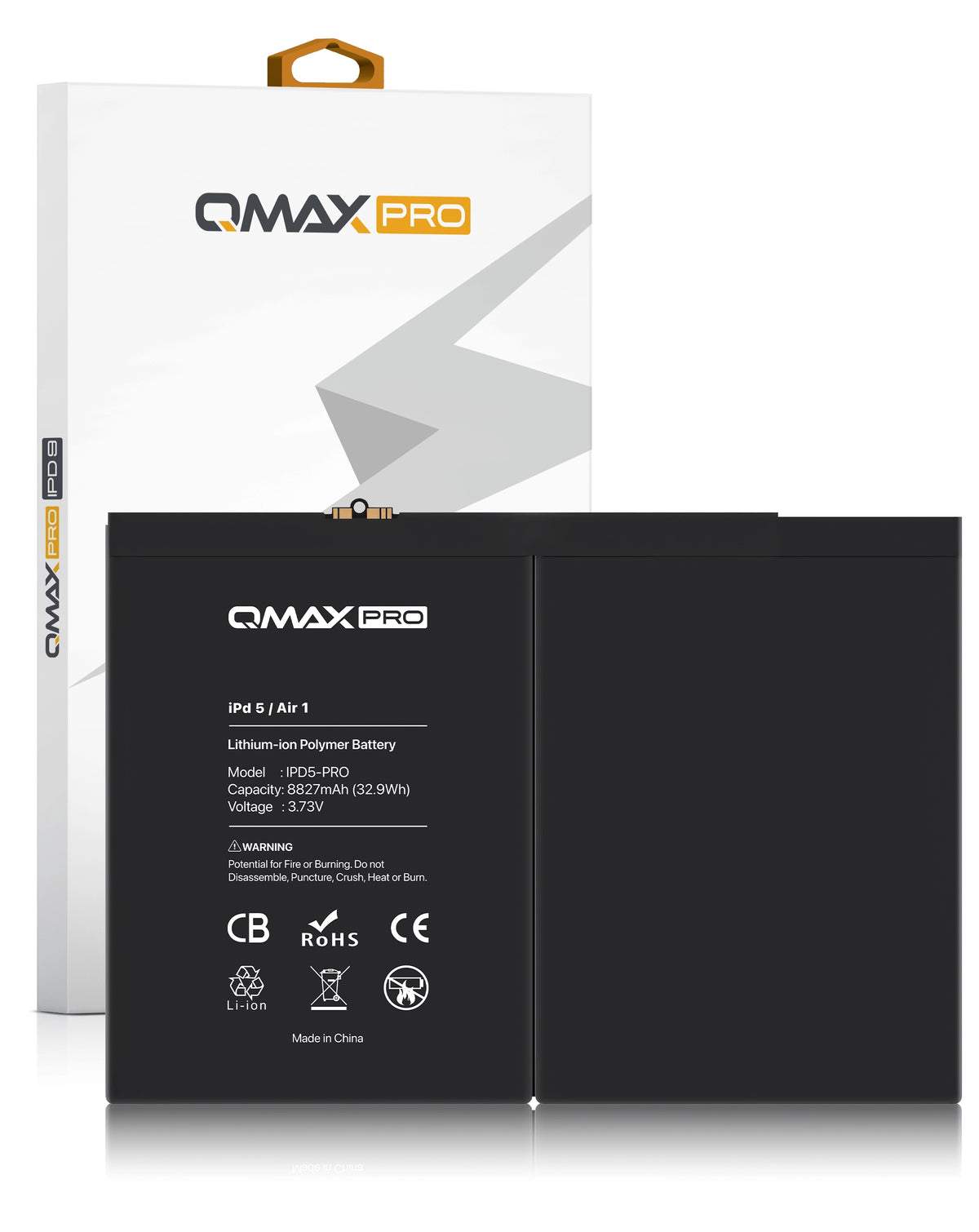 QMAX Replacement Battery for iPad 9 / iPad 8 / iPad 7 / iPad 6 / iPad 5 / Air 1 (8827 mAh) (Only Ground Shipping)