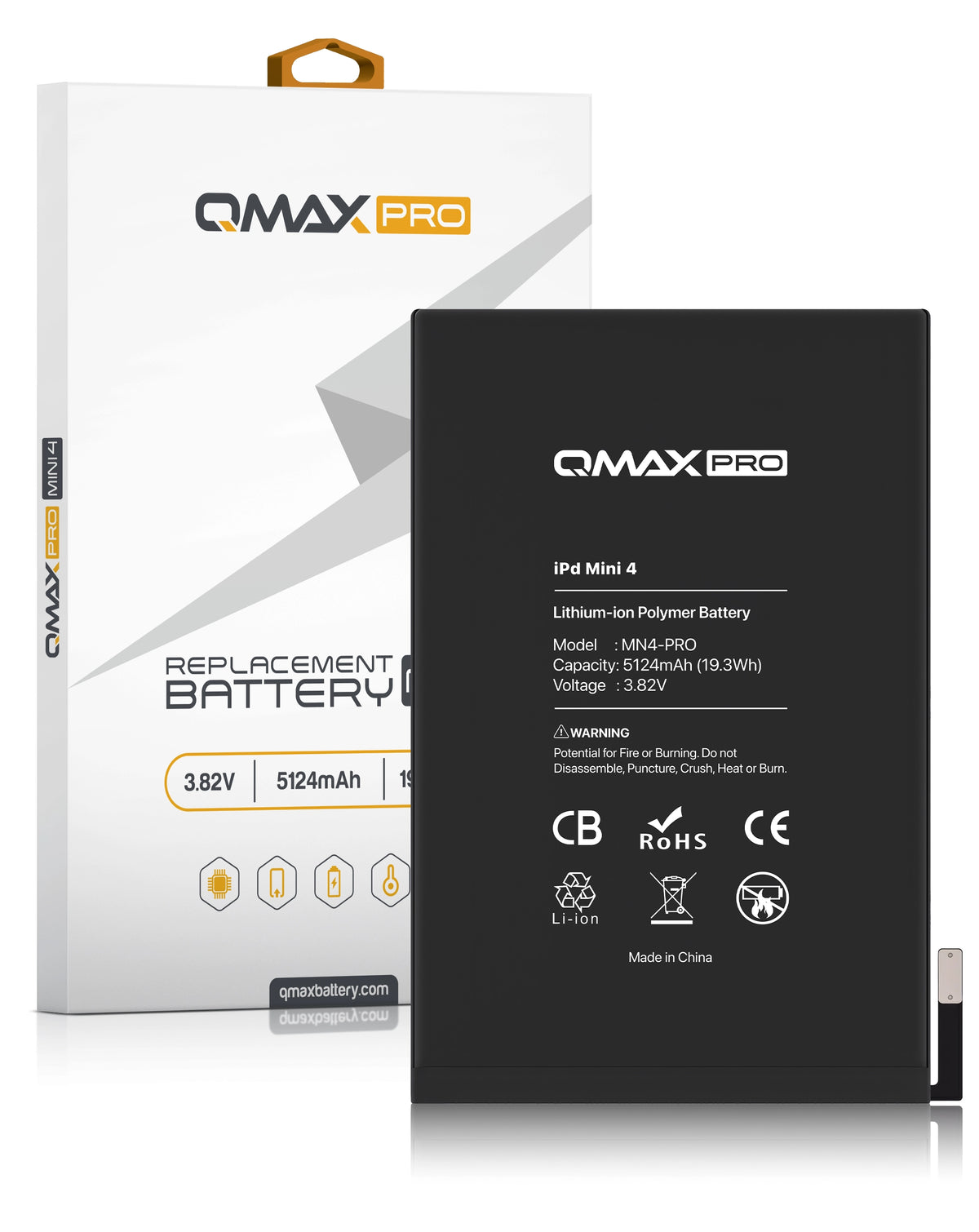 QMAX Replacement Battery for iPad Mini 4 (5124 mAh) (Only Ground Shipping)