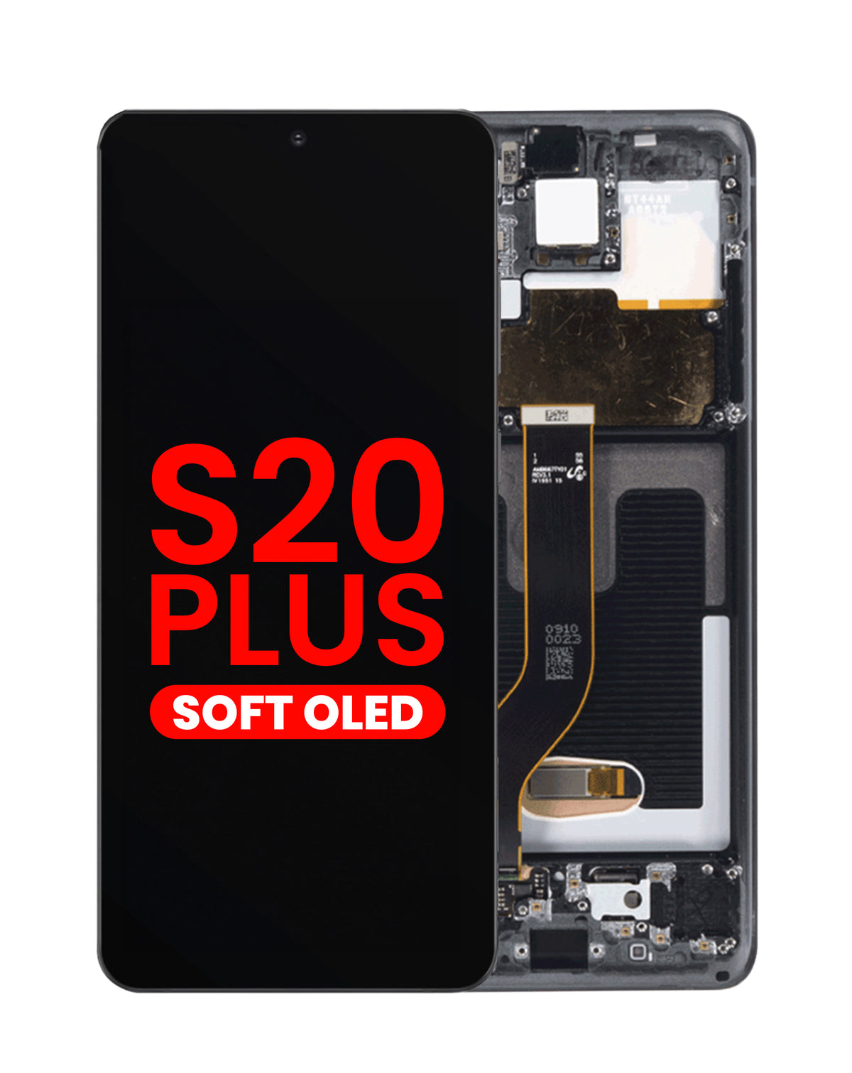 OLED Assembly with Frame for Galaxy S20 Plus (G985 / G986) (Cosmic Black) (Aftermarket Plus Soft)